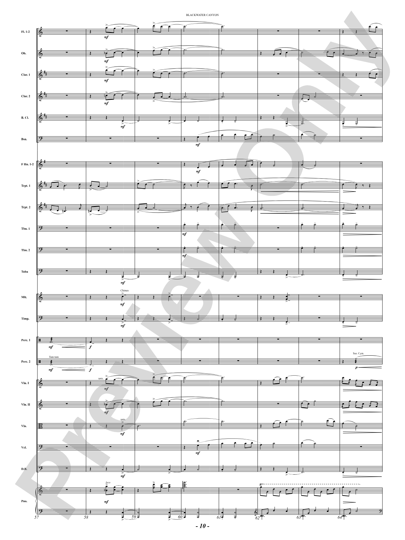 Blackwater Canyon: Full Orchestra Conductor Score & Parts
