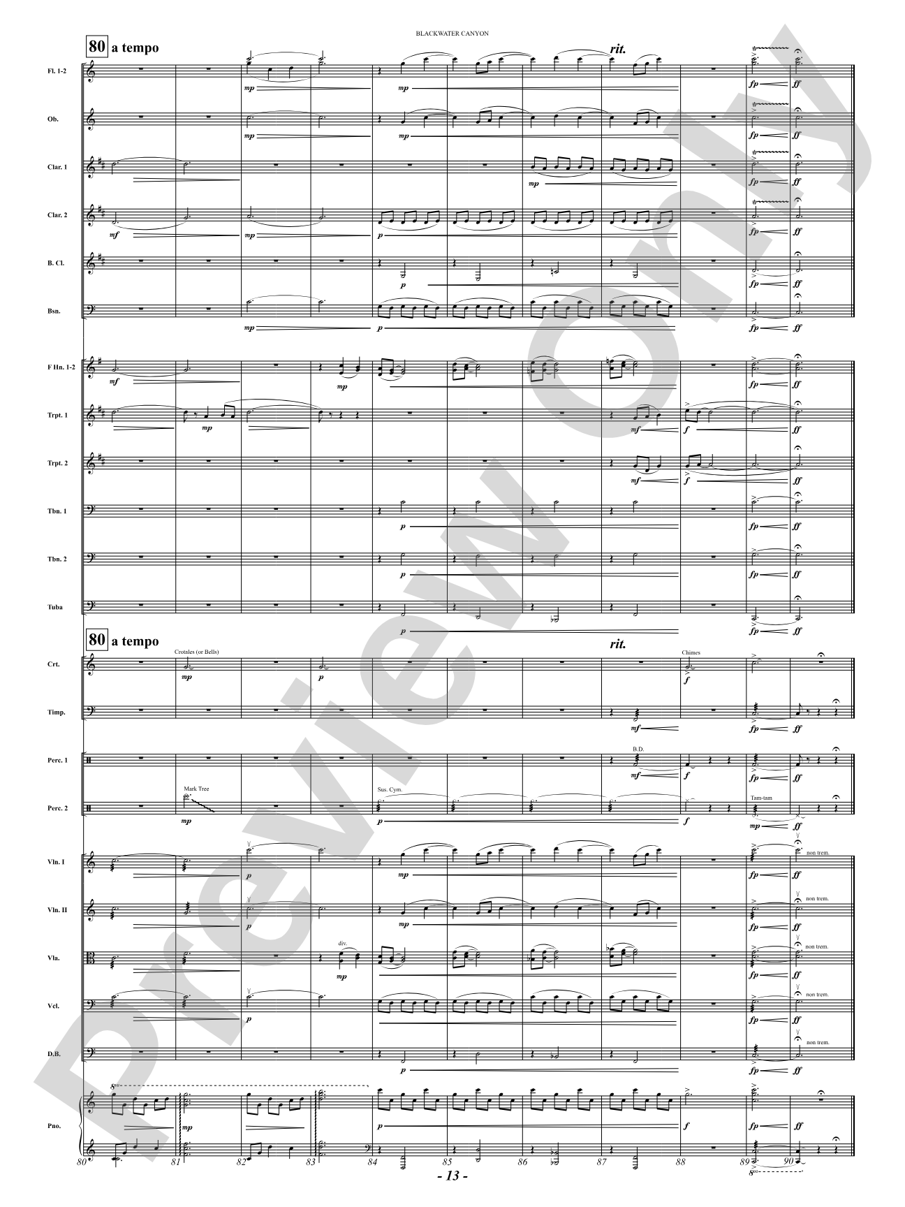 Blackwater Canyon: Full Orchestra Conductor Score & Parts
