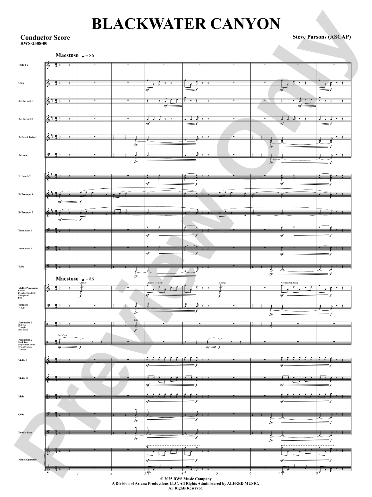 Blackwater Canyon: Full Orchestra Conductor Score & Parts