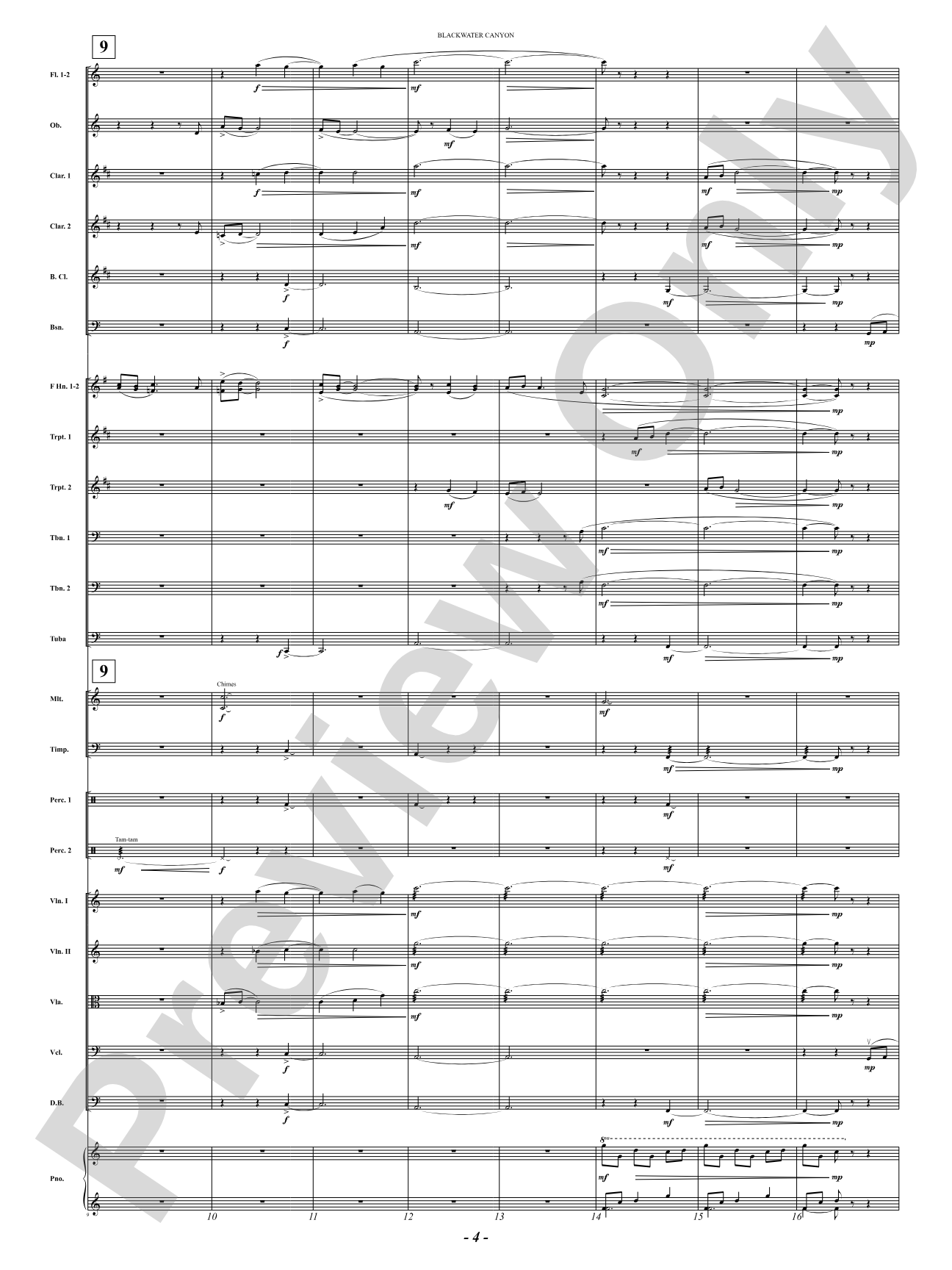 Blackwater Canyon: Full Orchestra Conductor Score & Parts