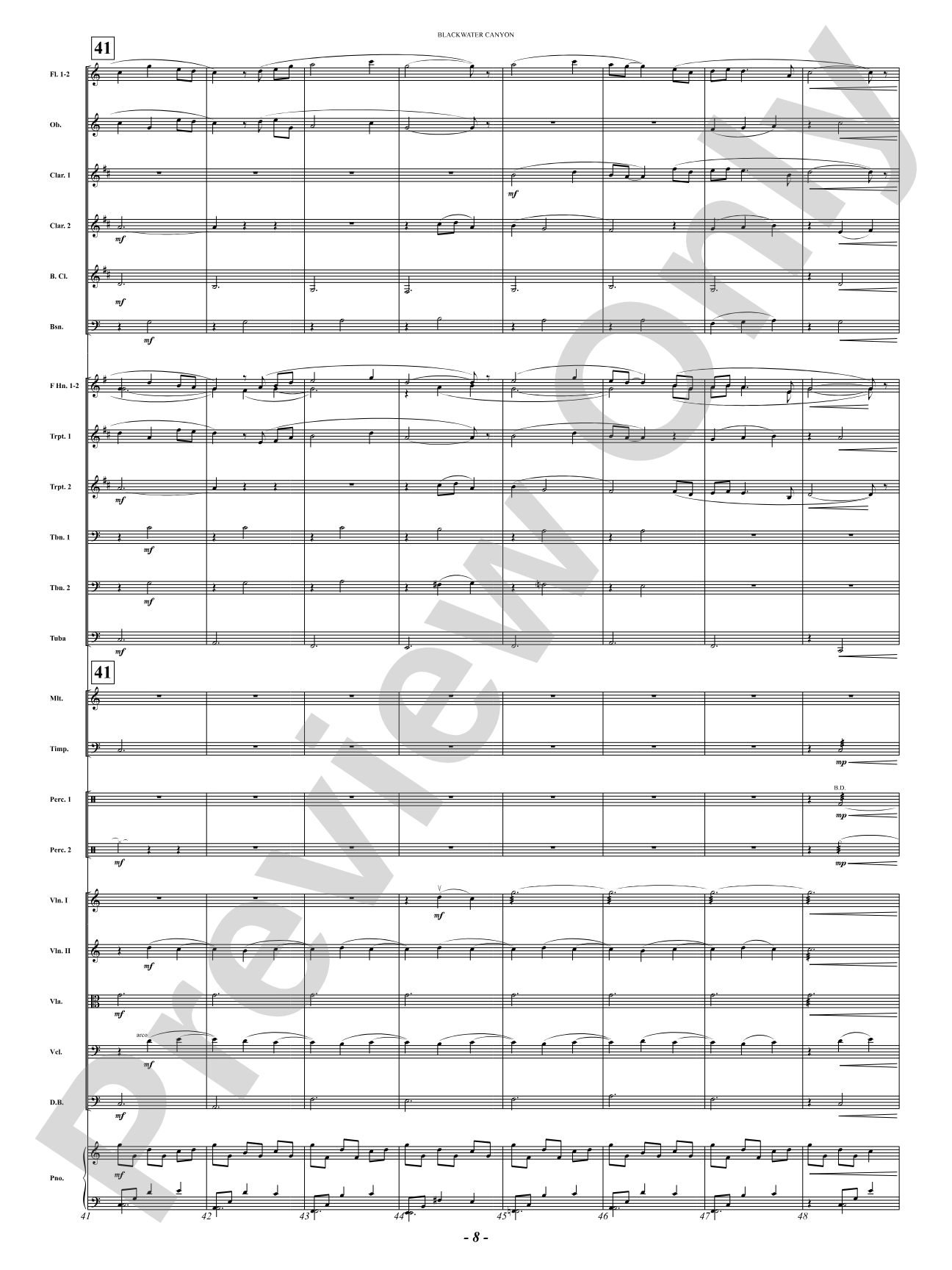 Blackwater Canyon: Full Orchestra Conductor Score & Parts
