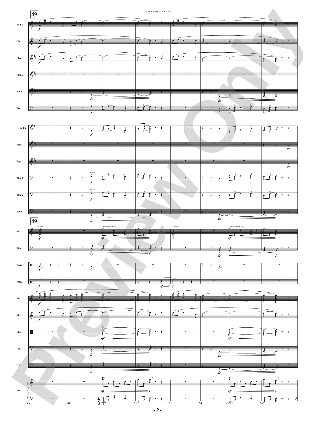 Blackwater Canyon: Full Orchestra Conductor Score & Parts