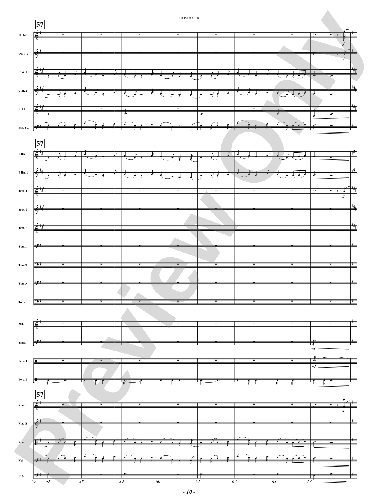 Christmas Jig (I Saw Three Ships, Behold a Simple Tender Babe, Sussex Carol): Full Orchestra Conductor Score & Parts