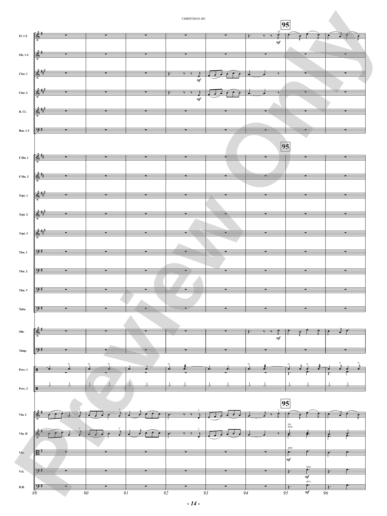 Christmas Jig (I Saw Three Ships, Behold a Simple Tender Babe, Sussex Carol): Full Orchestra Conductor Score & Parts