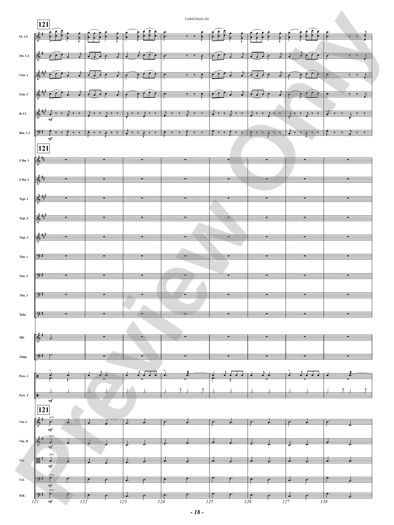 Christmas Jig (I Saw Three Ships, Behold a Simple Tender Babe, Sussex Carol): Full Orchestra Conductor Score & Parts