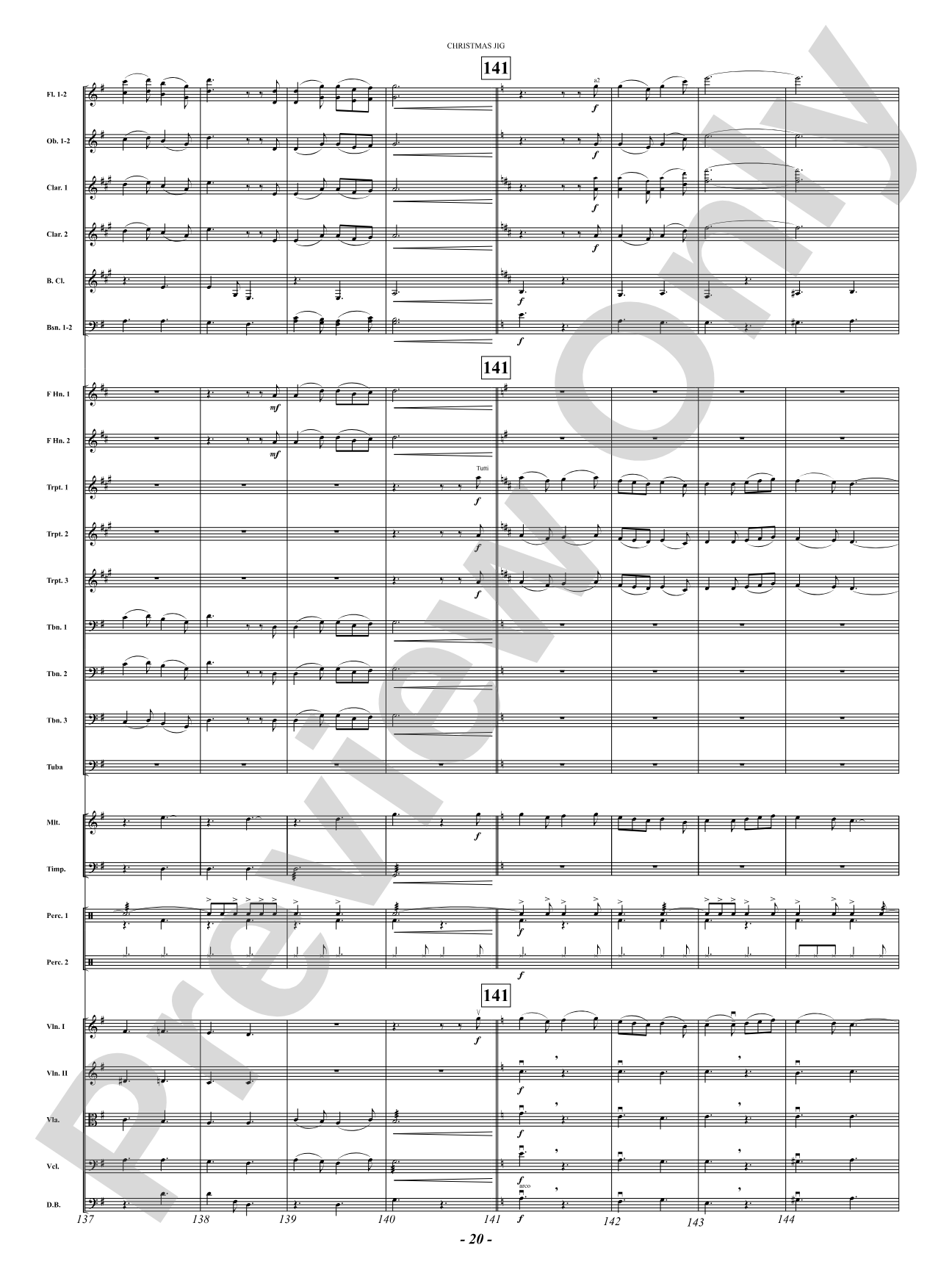 Christmas Jig (I Saw Three Ships, Behold a Simple Tender Babe, Sussex Carol): Full Orchestra Conductor Score & Parts