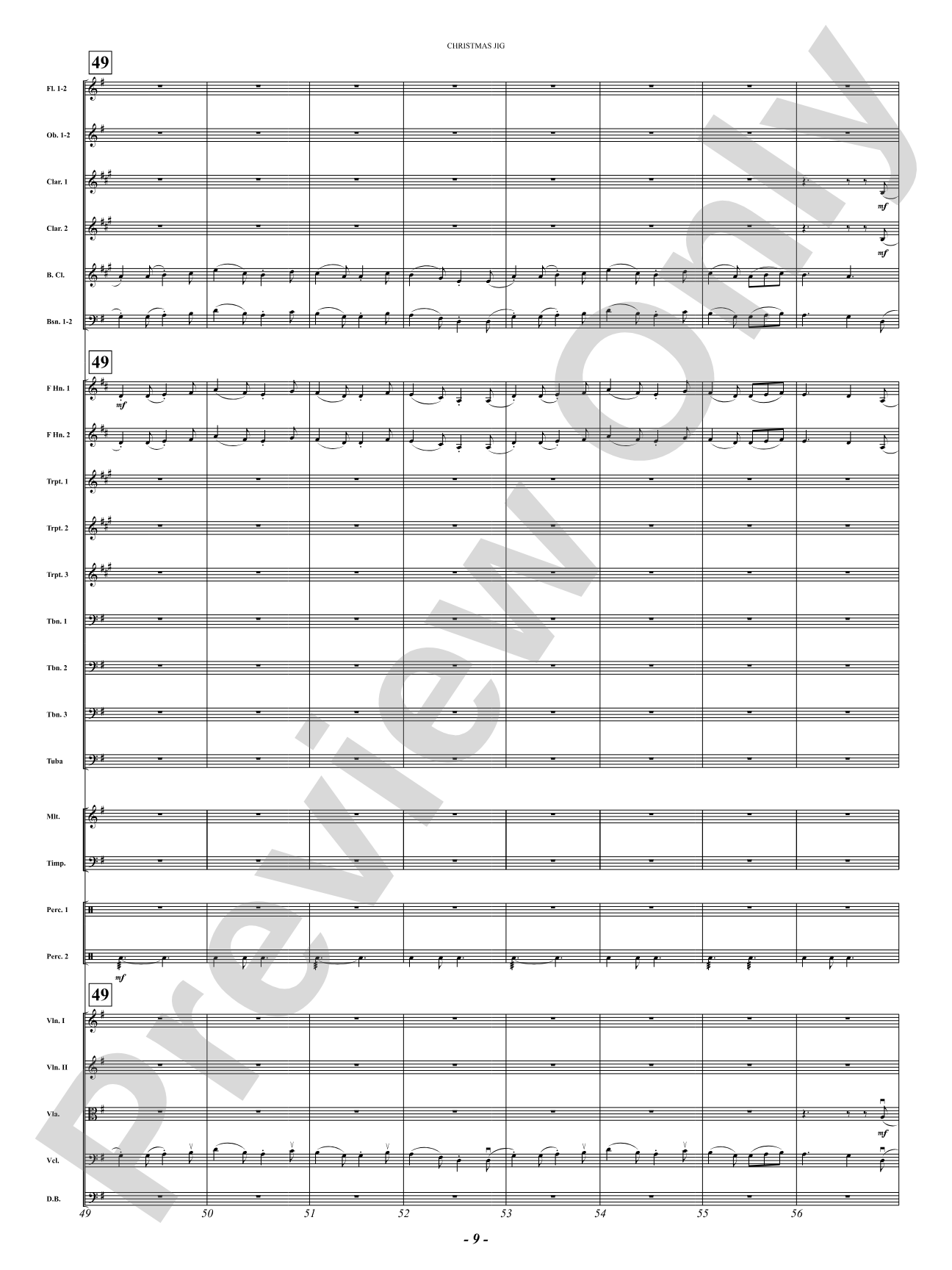 Christmas Jig (I Saw Three Ships, Behold a Simple Tender Babe, Sussex Carol): Full Orchestra Conductor Score & Parts