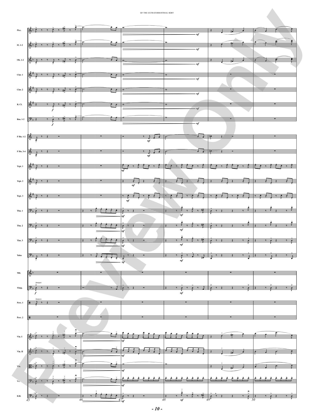 Of the Extraterrestrial Sort: Full Orchestra Conductor Score & Parts