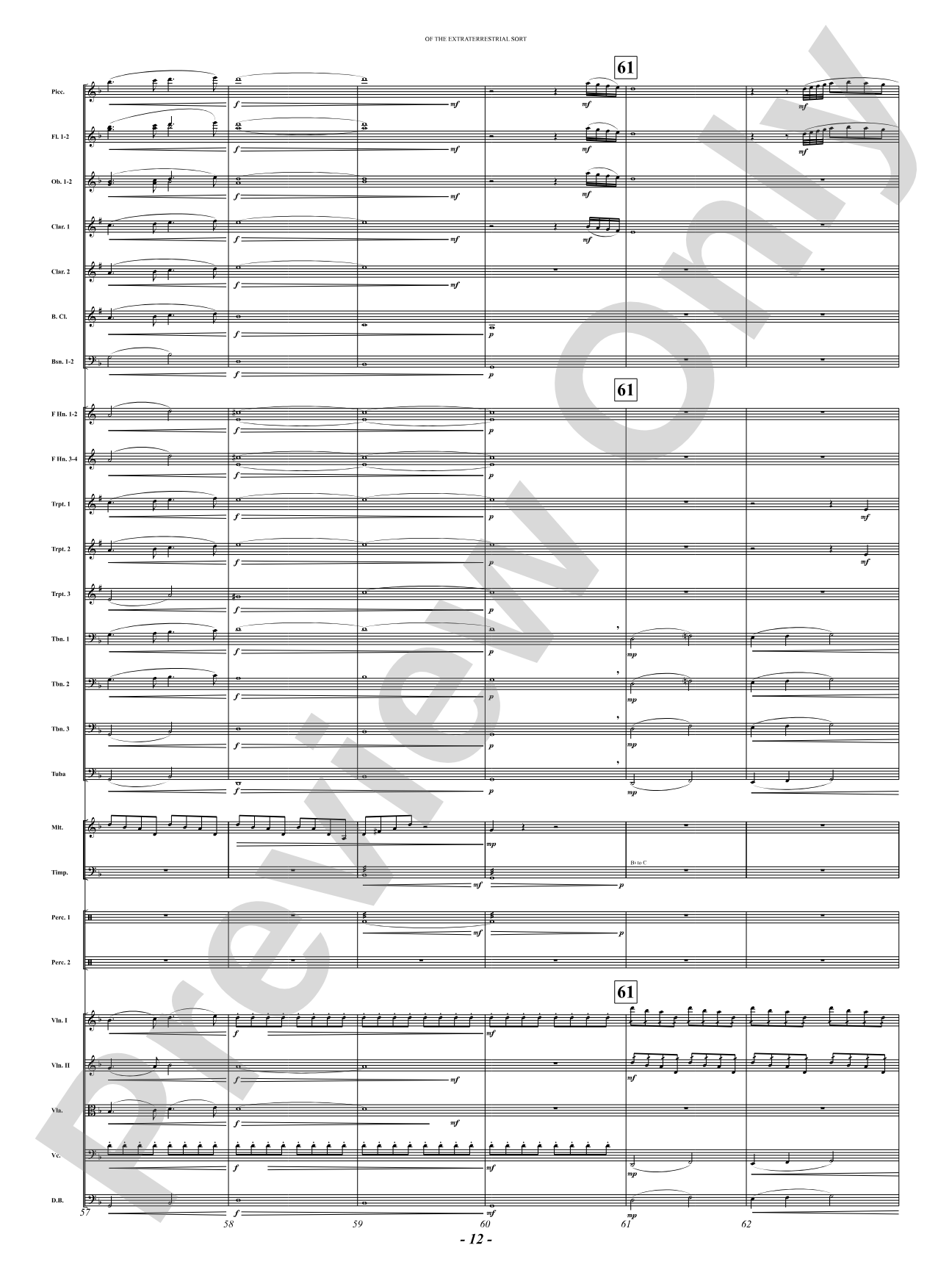 Of the Extraterrestrial Sort: Full Orchestra Conductor Score & Parts