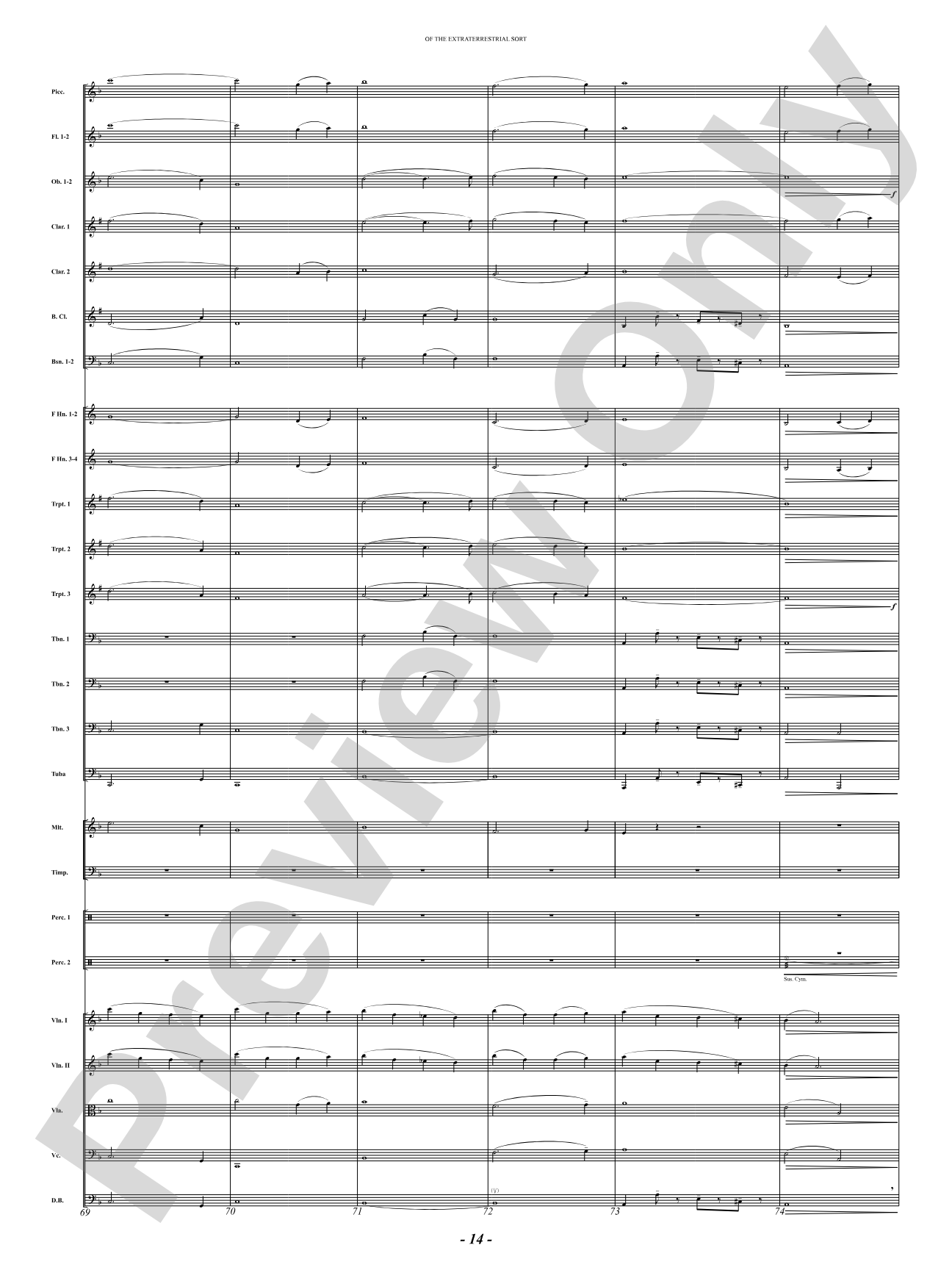 Of the Extraterrestrial Sort: Full Orchestra Conductor Score & Parts