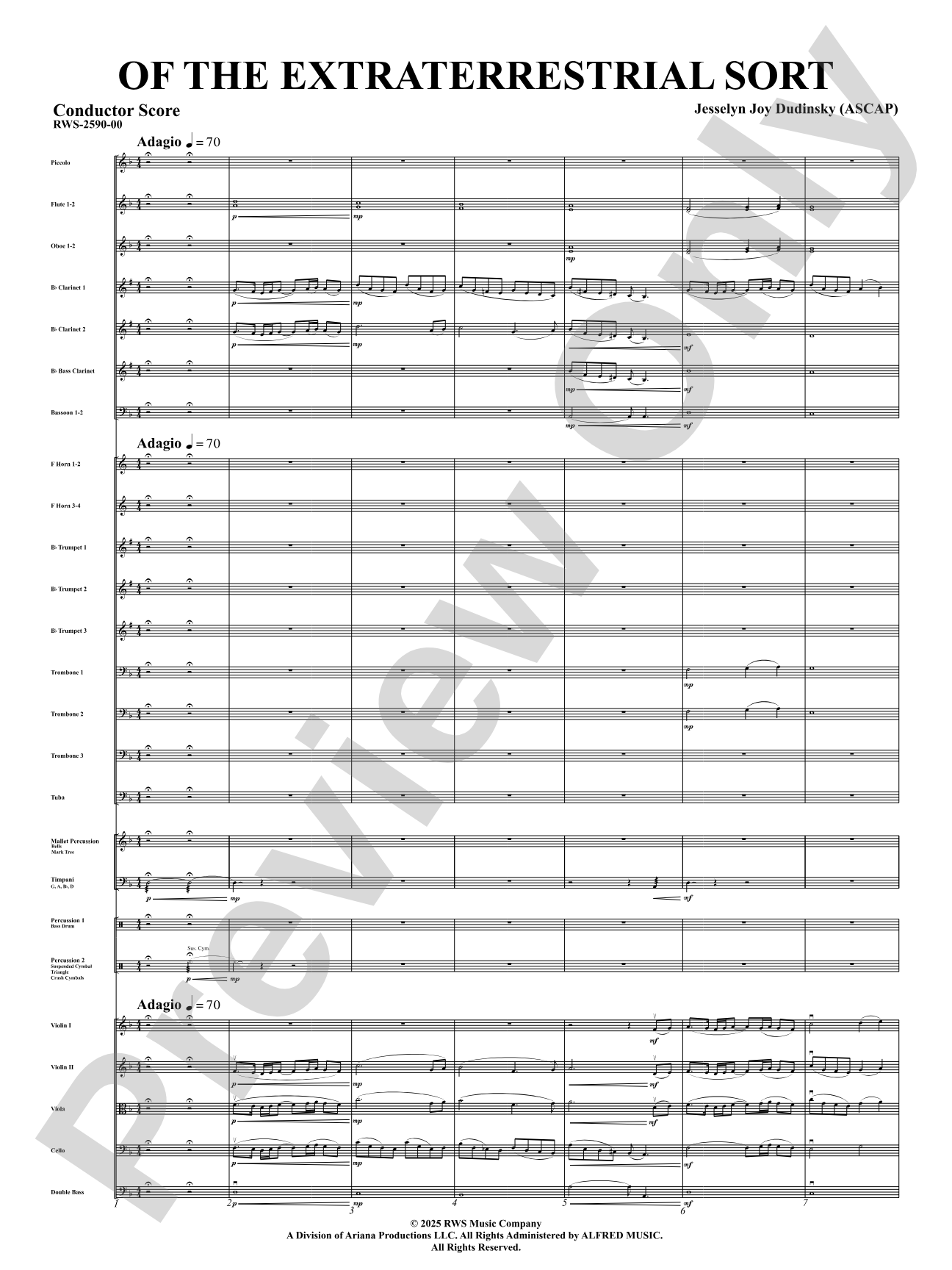 Of the Extraterrestrial Sort: Full Orchestra Conductor Score & Parts