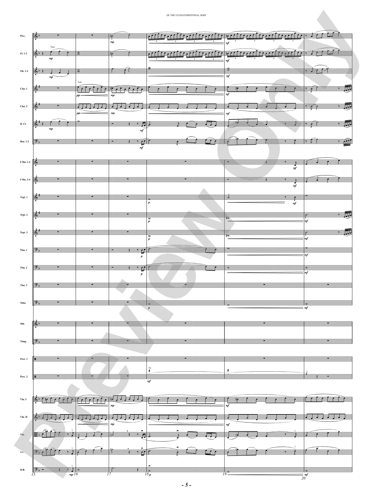 Of the Extraterrestrial Sort: Full Orchestra Conductor Score & Parts