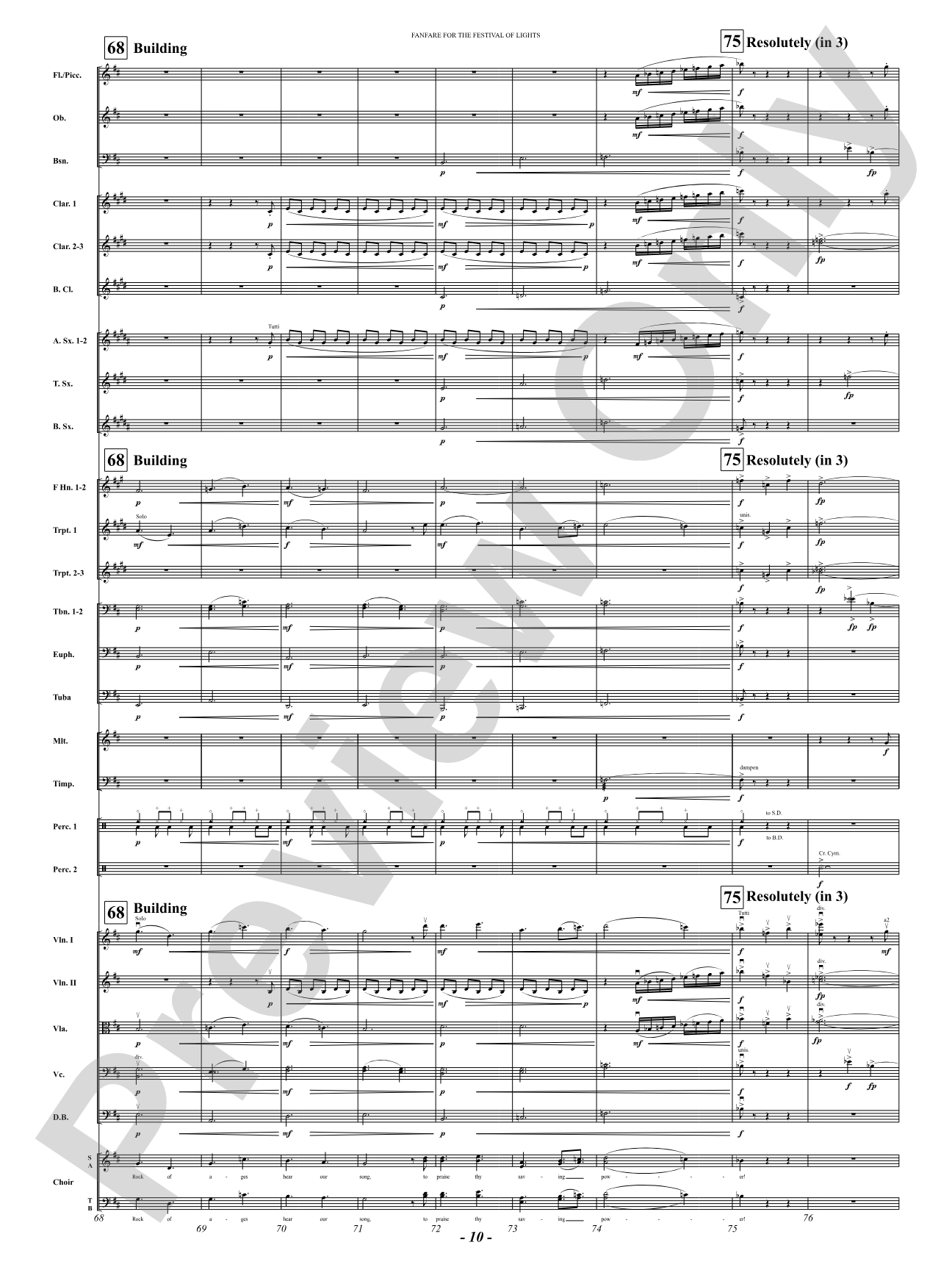 Fanfare For The Festival of Lights: Full Orchestra Conductor Score & Parts