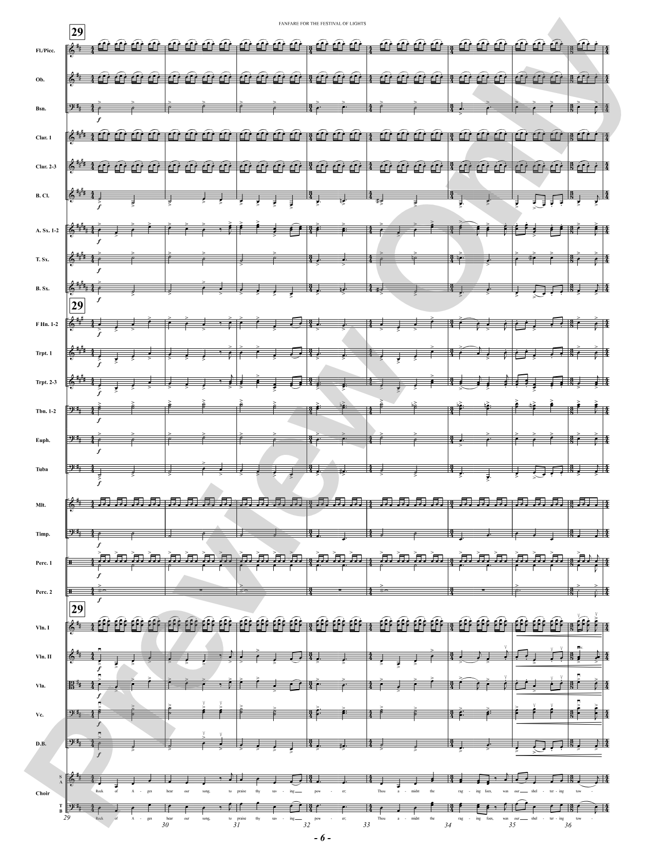 Fanfare For The Festival of Lights: Full Orchestra Conductor Score & Parts