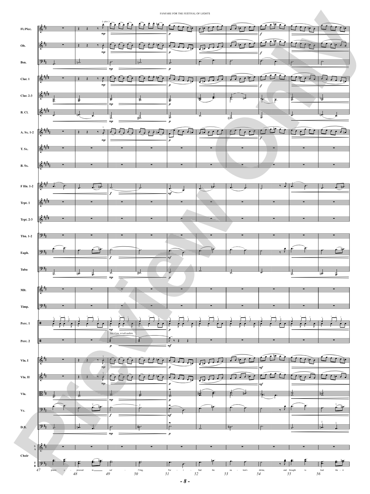 Fanfare For The Festival of Lights: Full Orchestra Conductor Score & Parts