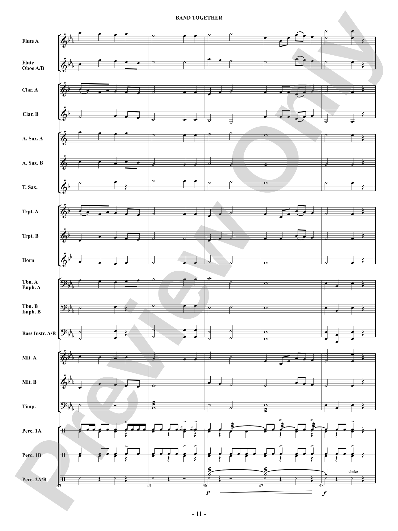 Band Together: Concert Band Conductor Score & Parts