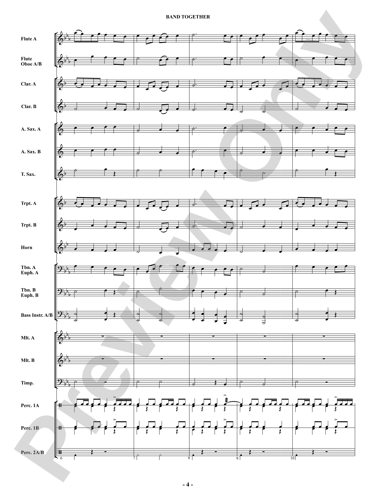 Band Together: Concert Band Conductor Score & Parts