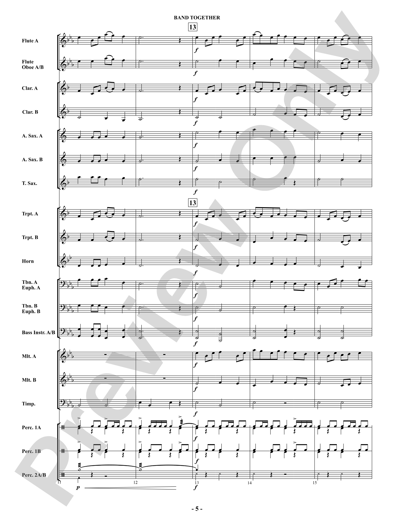 Band Together: Concert Band Conductor Score & Parts