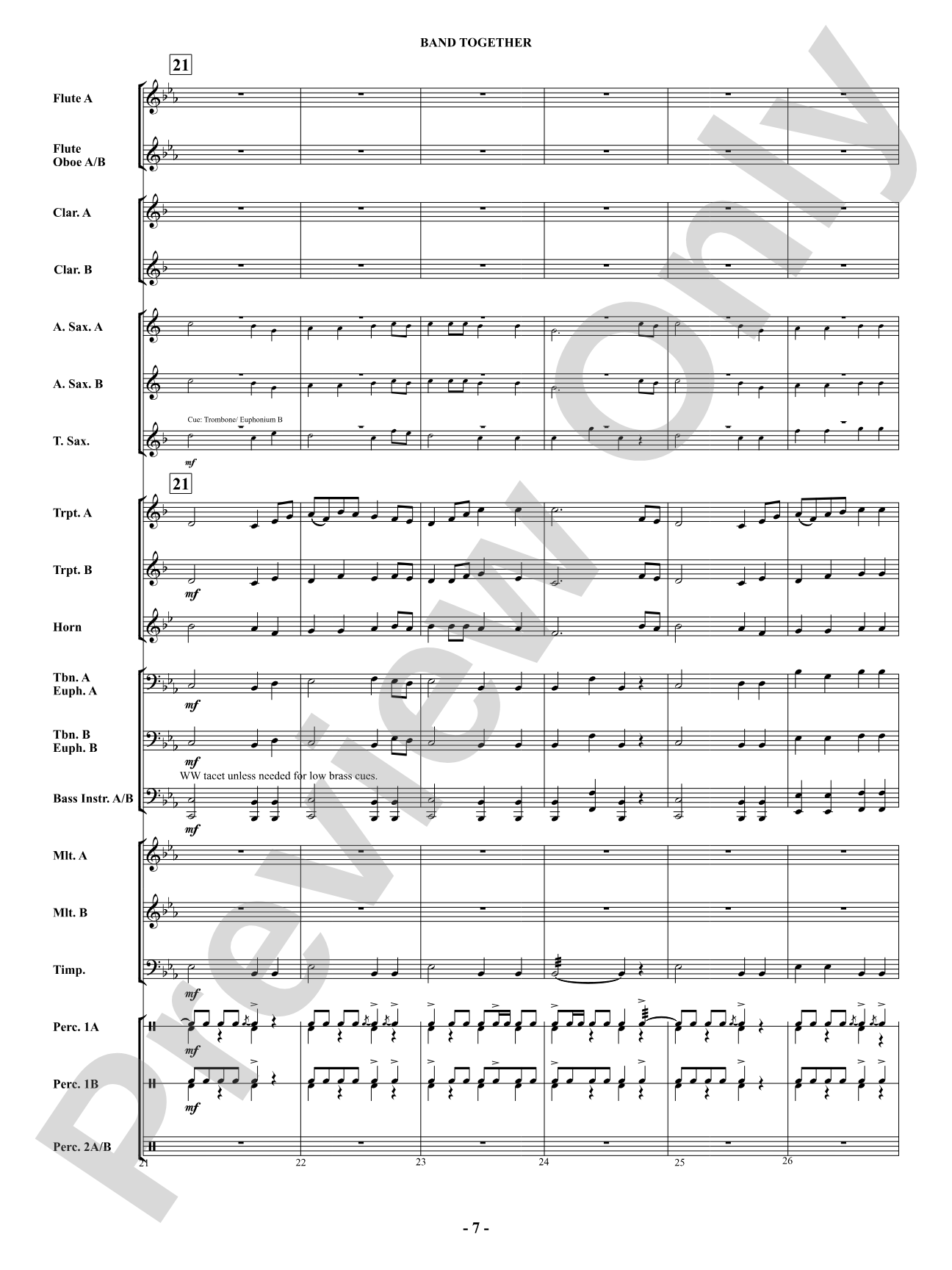 Band Together: Concert Band Conductor Score & Parts