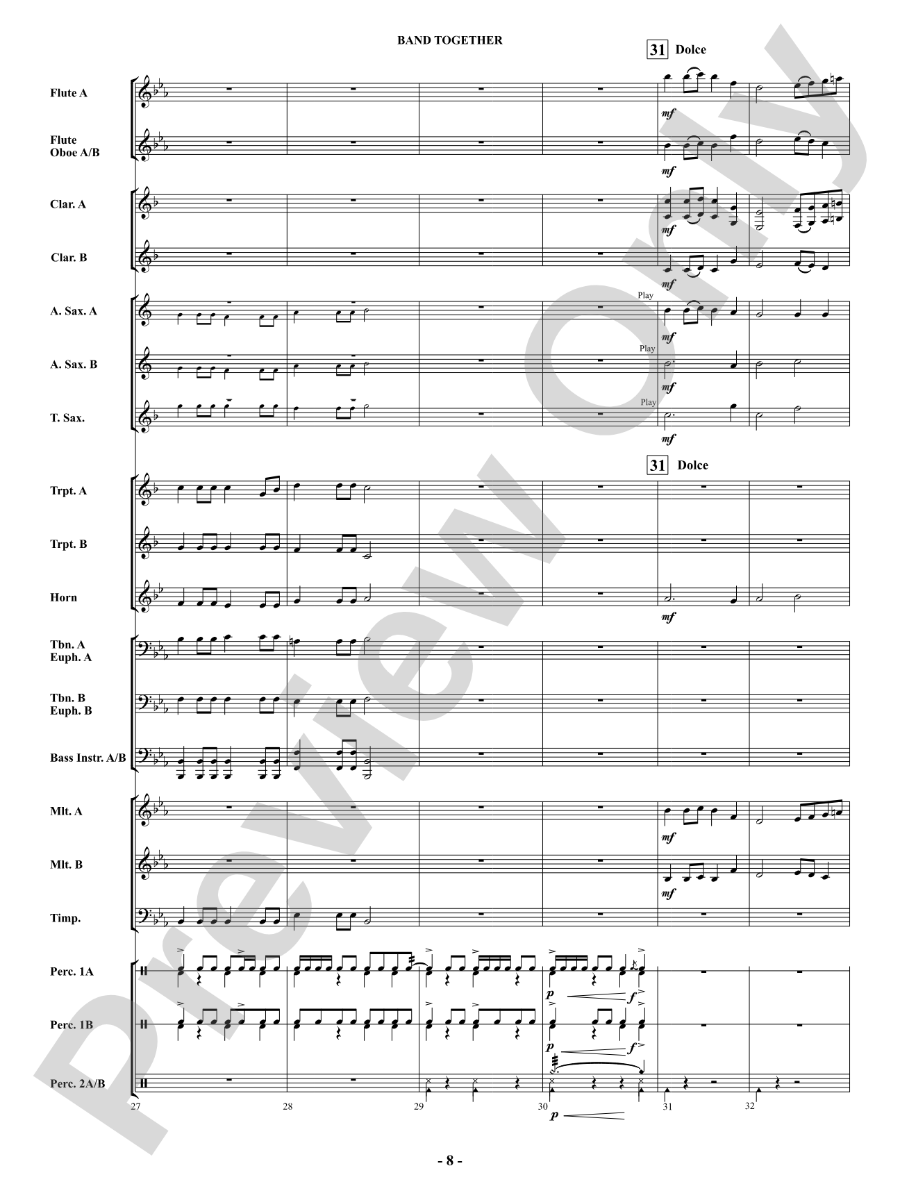 Band Together: Concert Band Conductor Score & Parts