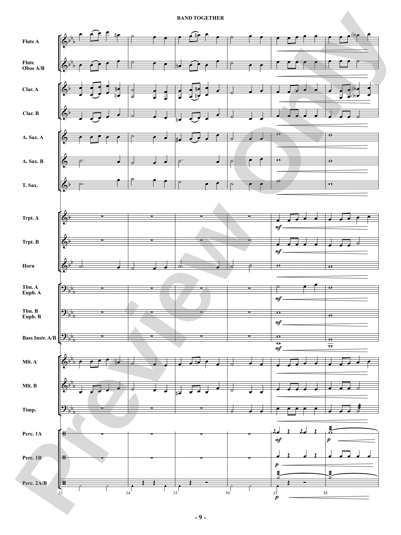 Band Together: Concert Band Conductor Score & Parts