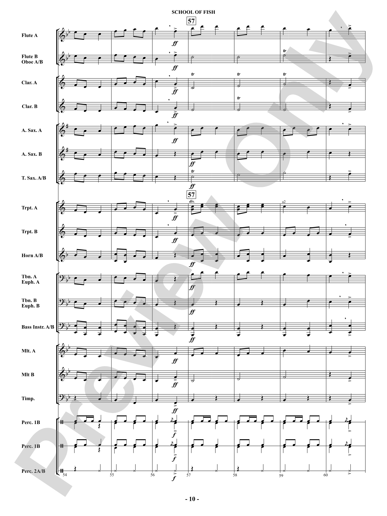 School Of Fish (Concert March): Concert Band Conductor Score & Parts