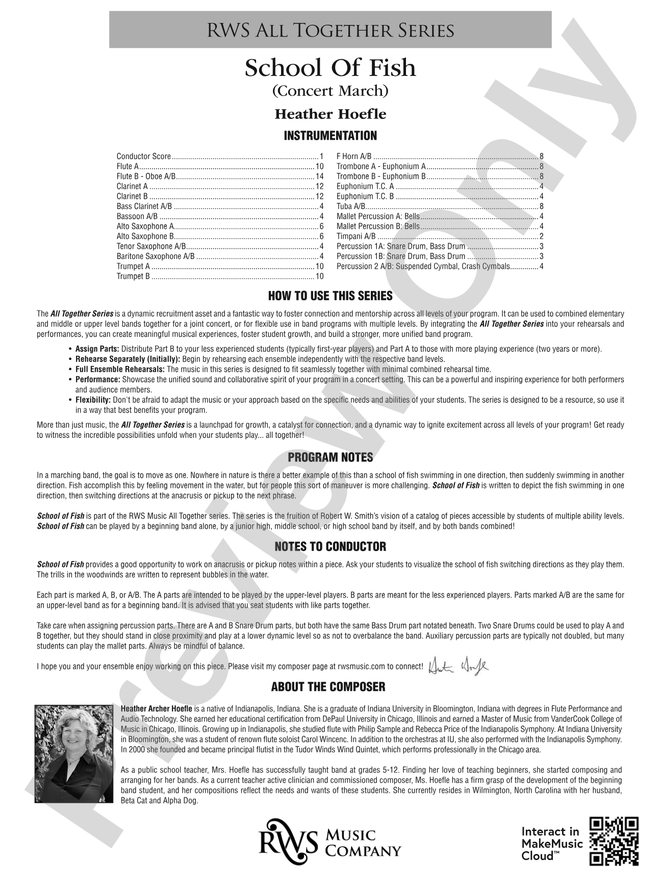 School Of Fish (Concert March): Concert Band Conductor Score & Parts