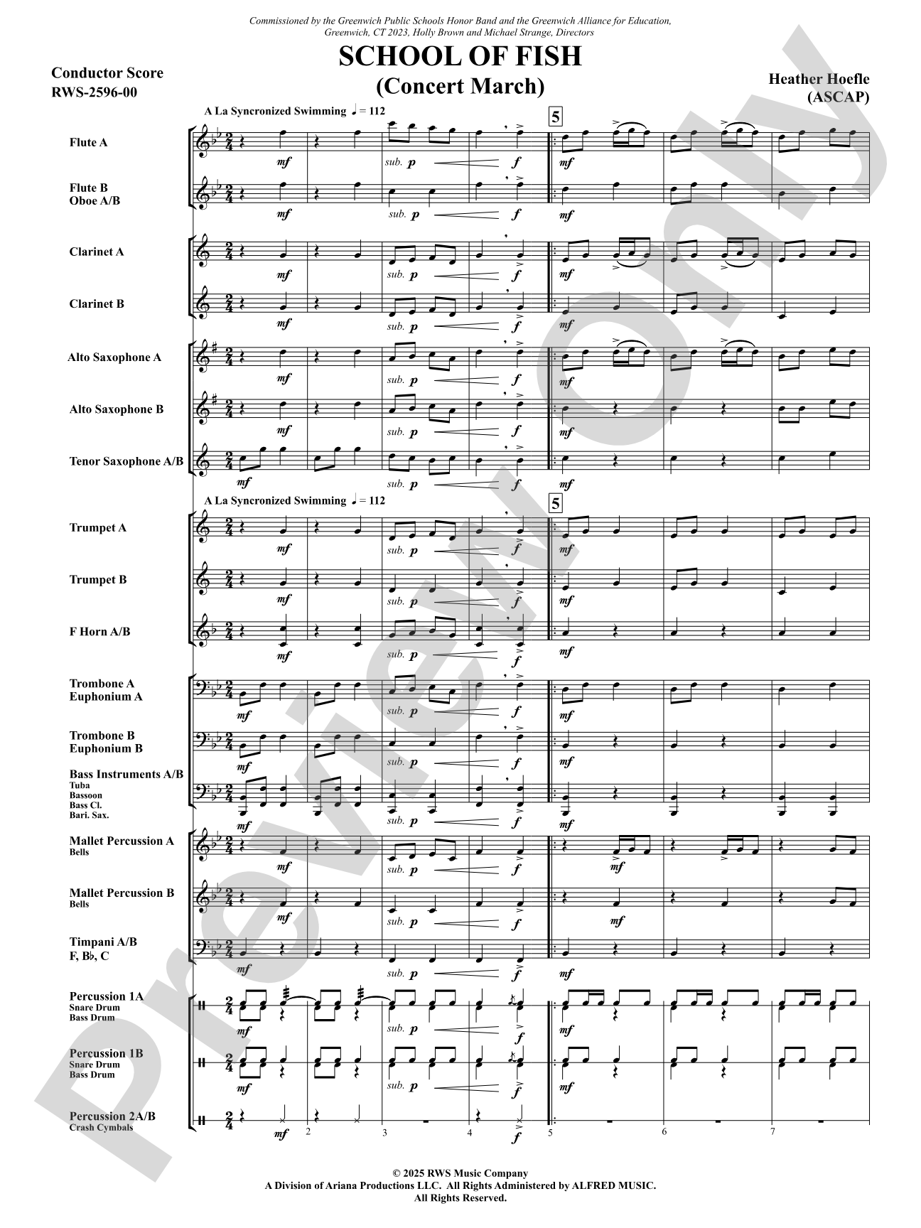School Of Fish (Concert March): Concert Band Conductor Score & Parts