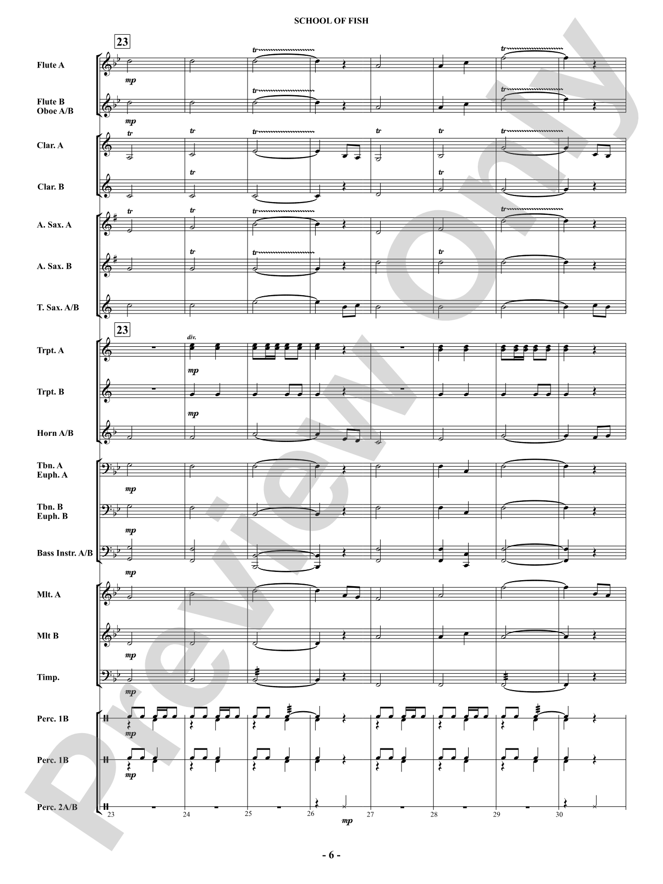 School Of Fish (Concert March): Concert Band Conductor Score & Parts