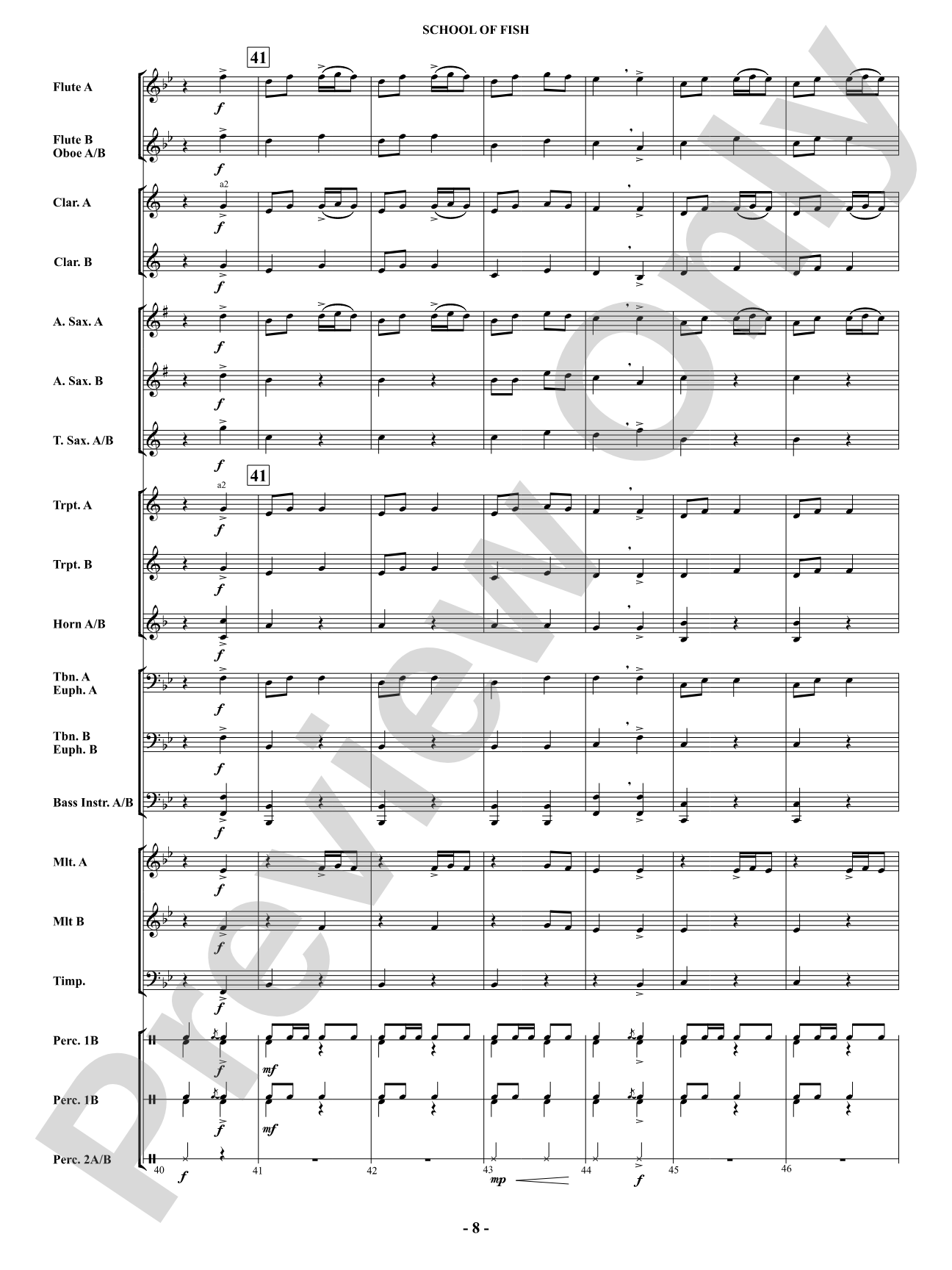 School Of Fish (Concert March): Concert Band Conductor Score & Parts